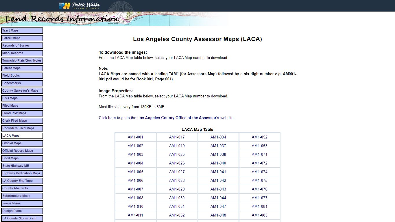 Land Records Information - Los Angeles County, California